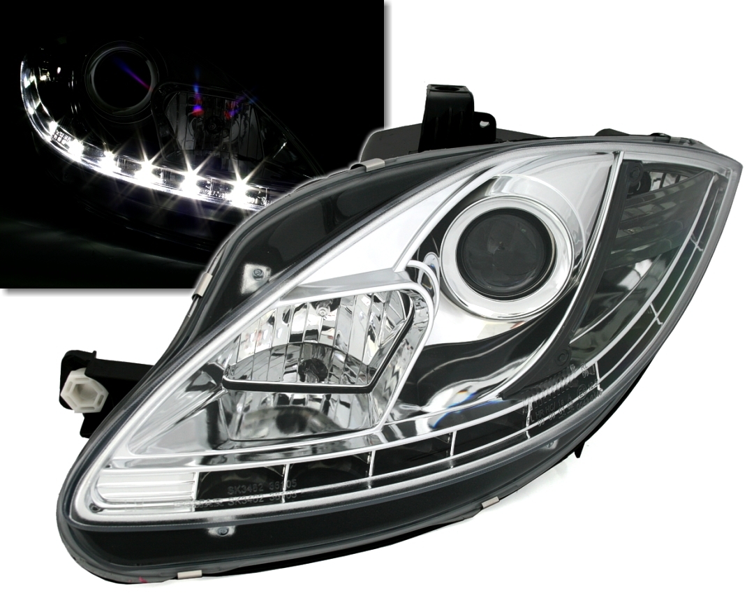 Scheinwerfer mit LED für Seat Leon Toledo in Chrom