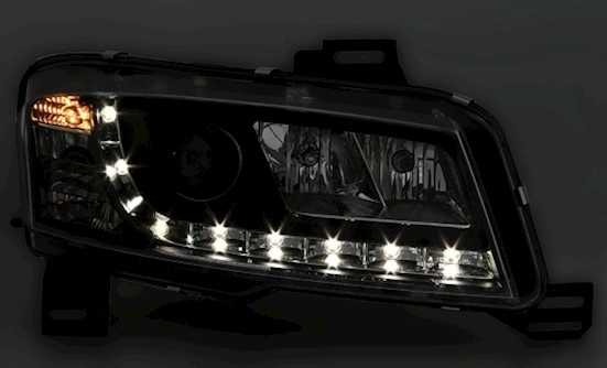 Scheinwerfer mit LED für Fiat Stilo 192 in Schwarz