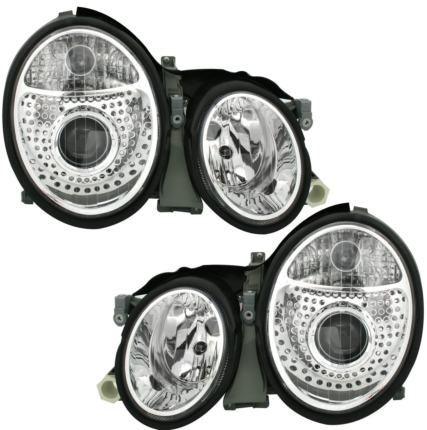 Scheinwerfer Set für Mercedes W208 in Chrom