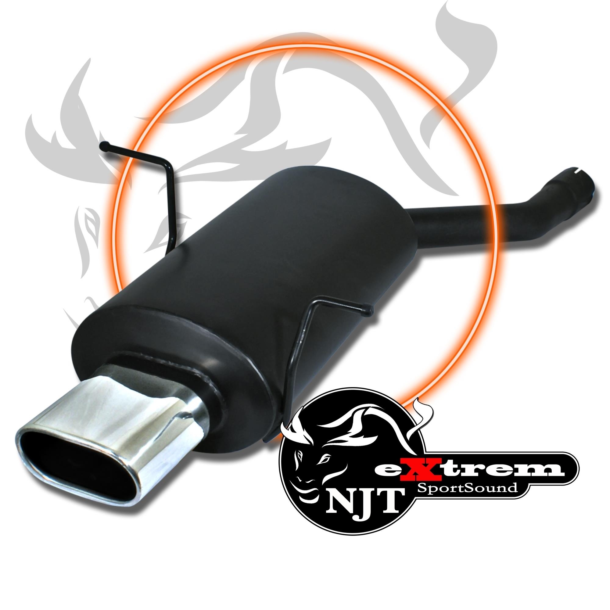 Edelstahl Endschalldämpfer 75x135mm Oval