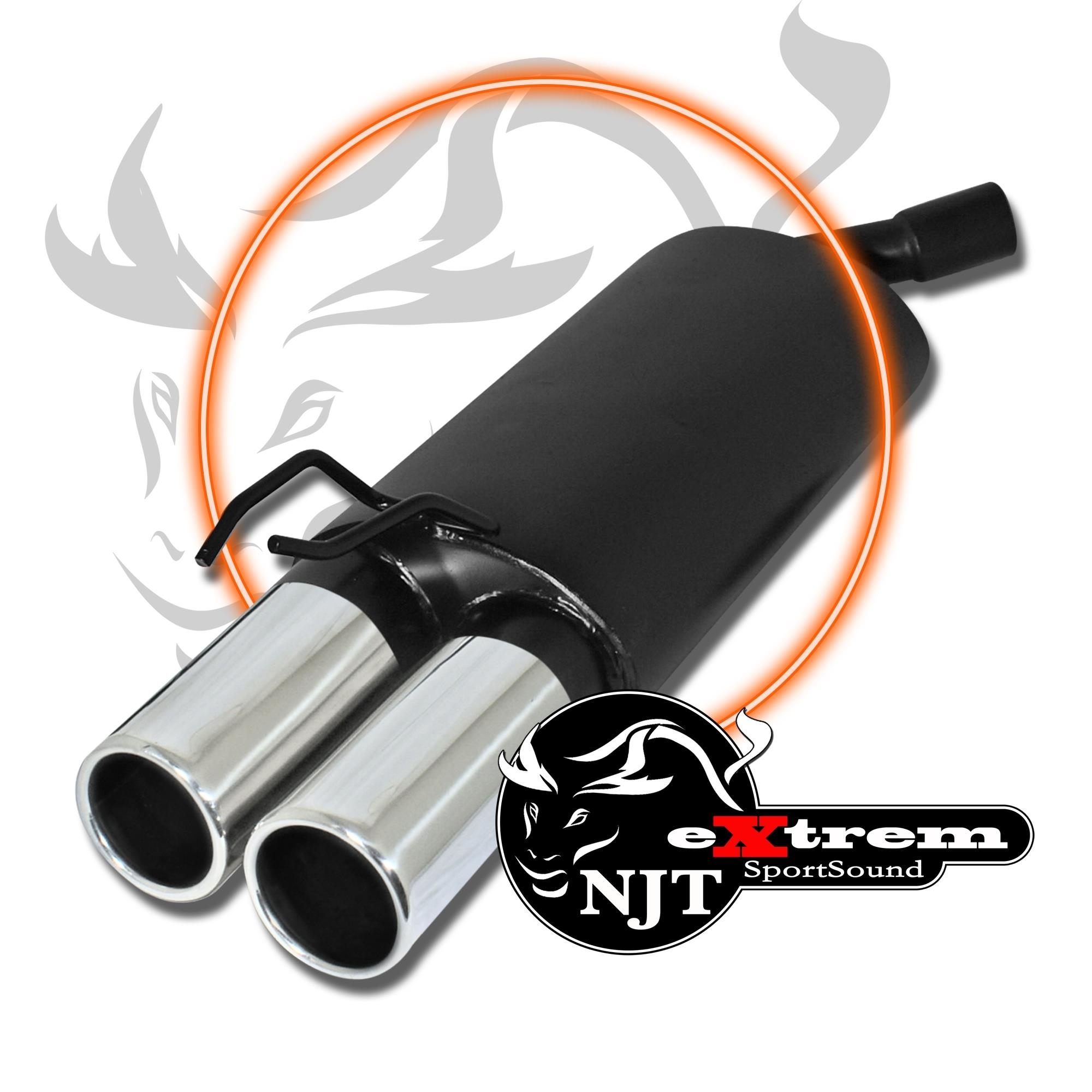 Edelstahl Endschalldämpfer 2x 76mm Rund