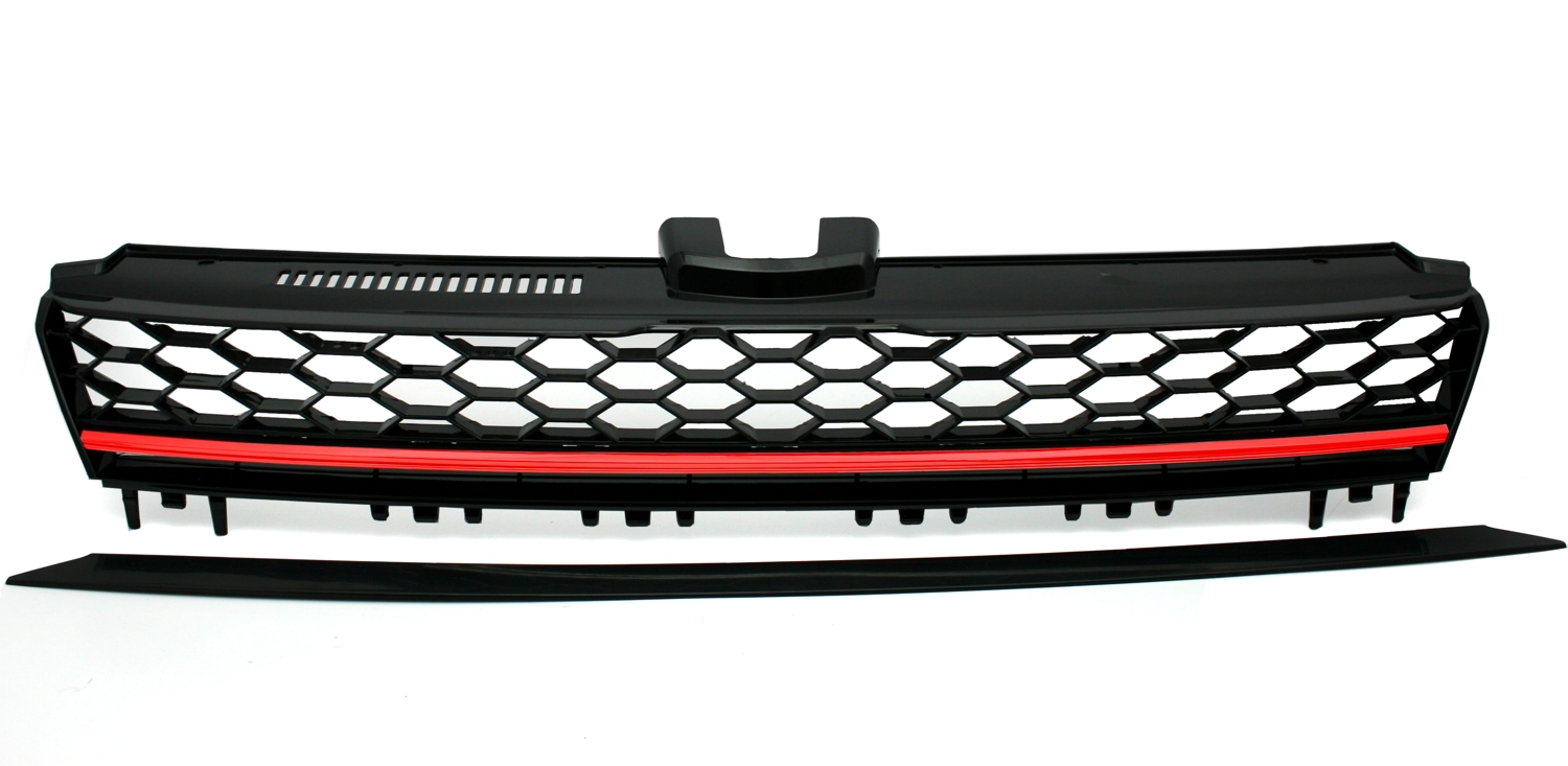 Kühlergrill für VW Golf 7 mit roter Leiste