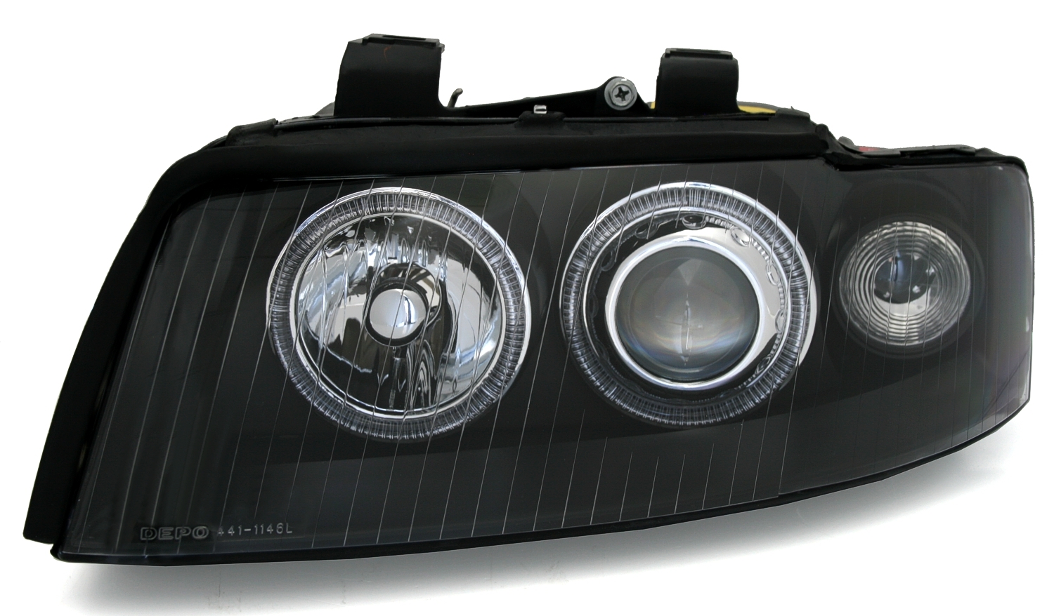 Angel Eyes Scheinwerfer für Audi A4 8E in Schwarz