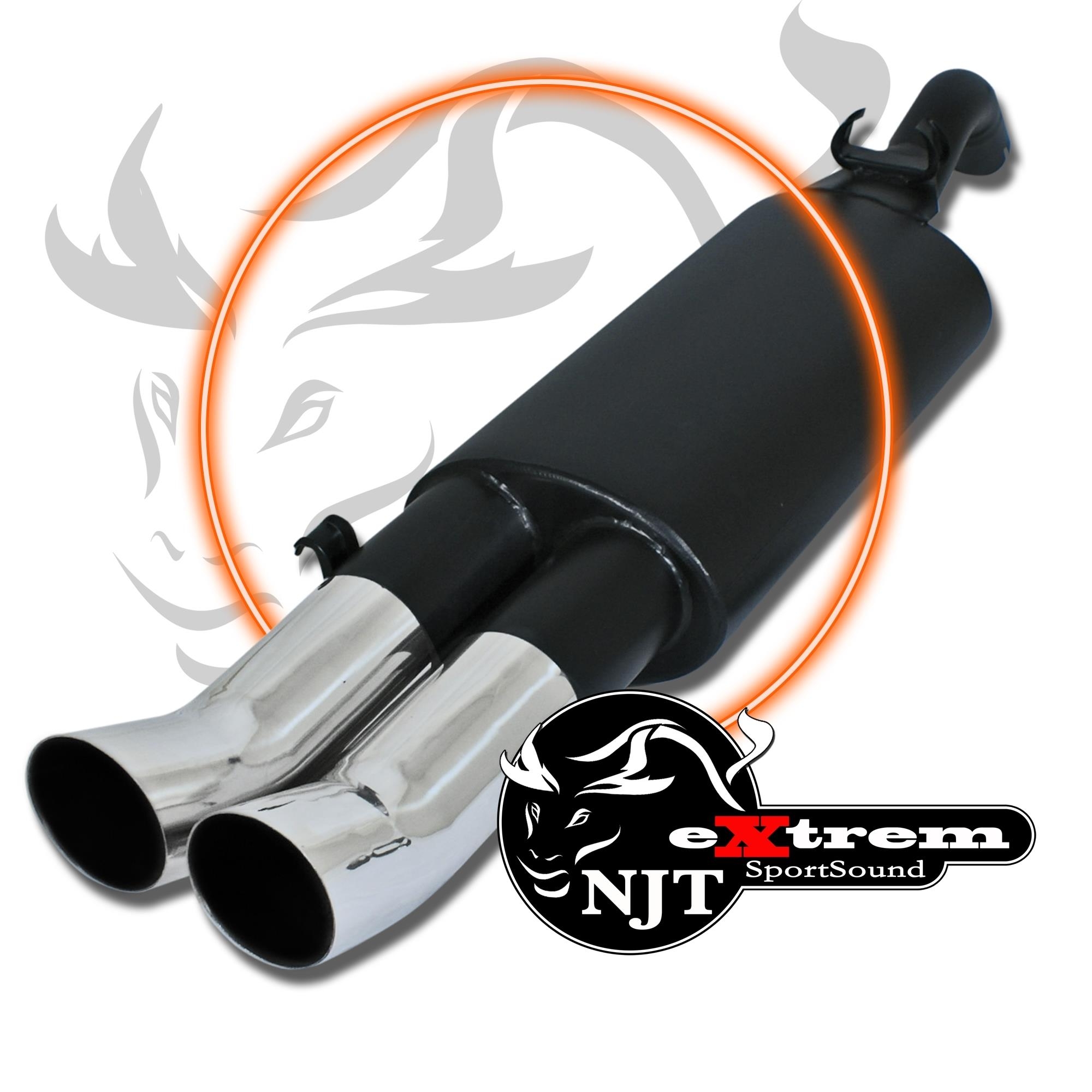 Edelstahl Endschalldämpfer 2x 76mm