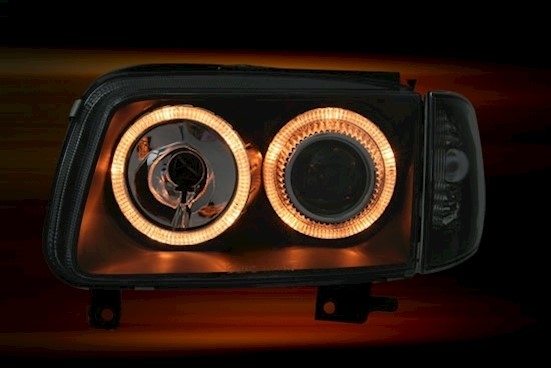 Angel Eyes Scheinwerfer für VW Polo 6N2 in Schwarz