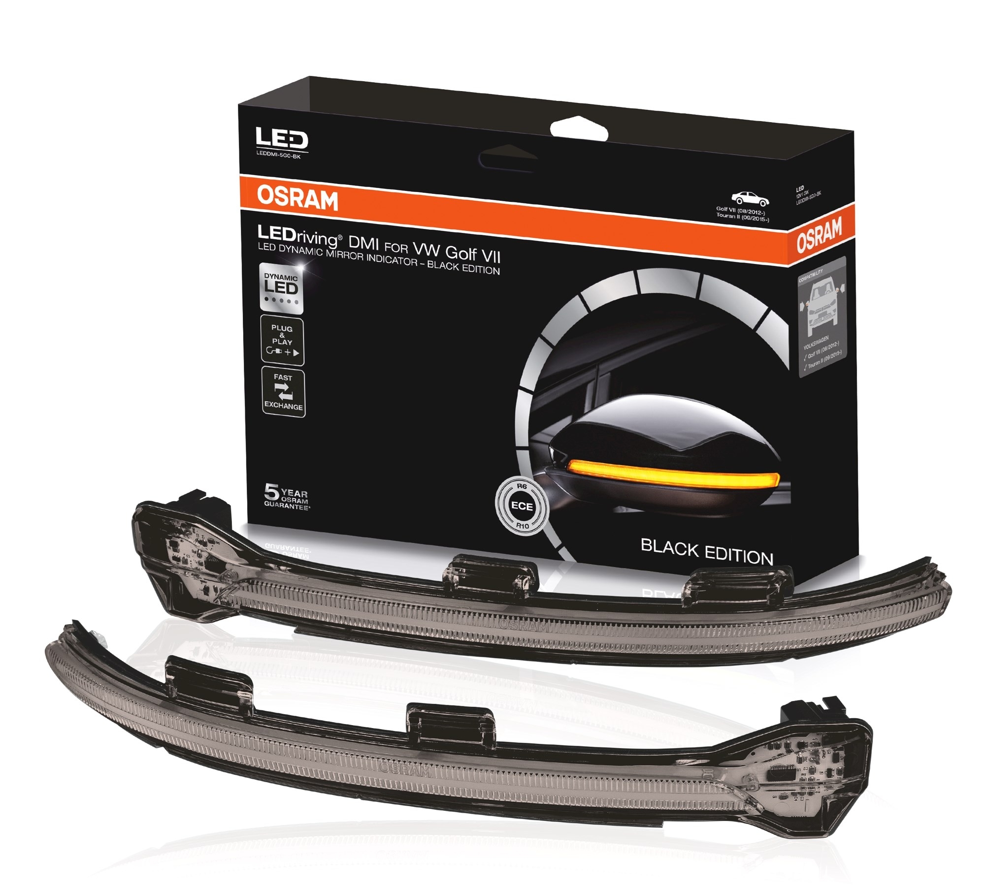 Osram dynamische LED Spiegelblinker in Schwarz