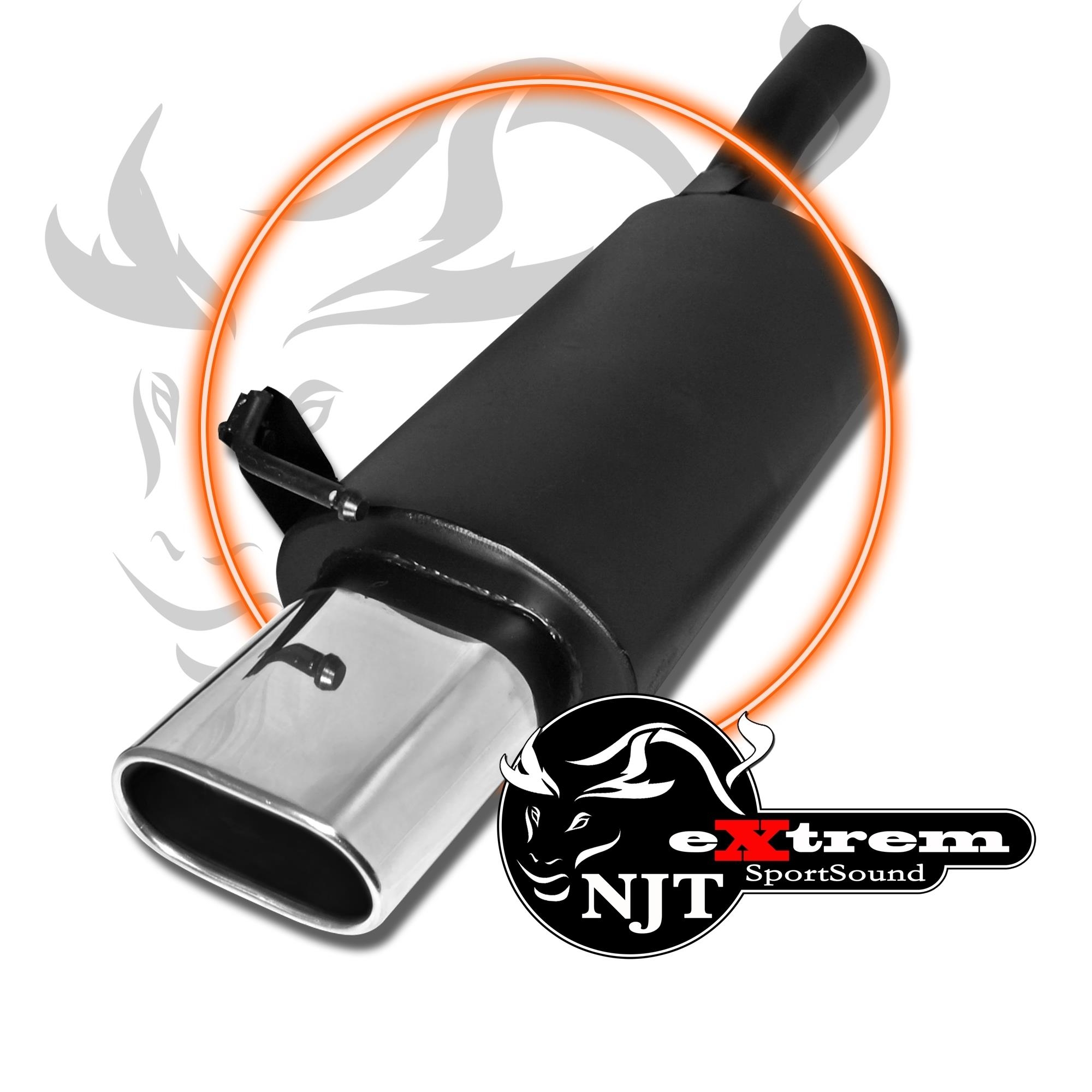 Edelstahl Endschalldämpfer 75x135mm Oval