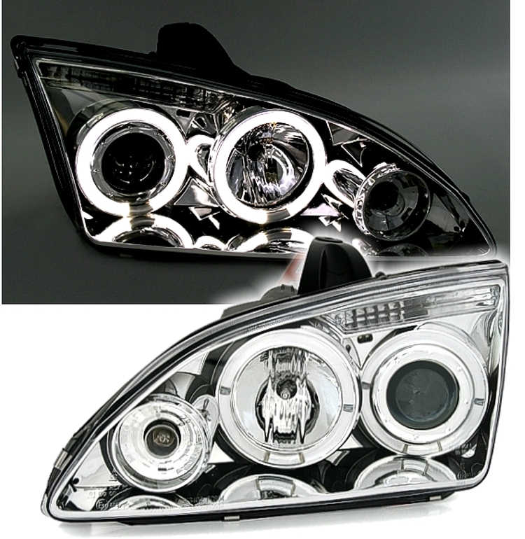 Angel Eyes Scheinwerfer für Ford Focus 2 in Chrom