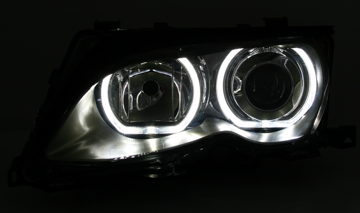 Angel Eyes Scheinwerfer für 3er BMW E46 in Grau
