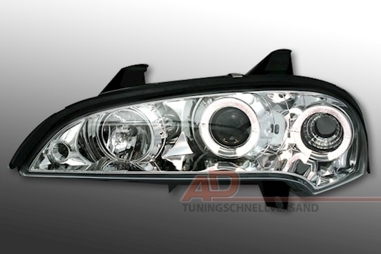 Angel Eyes Scheinwerfer für Opel Tigra in Chrom   