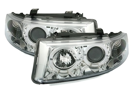 Angel Eyes Scheinwerfer für Seat Leon in Chrom    