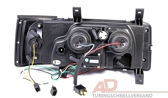 Scheinwerfer mit LED für VW T4 Bus in Chrom       