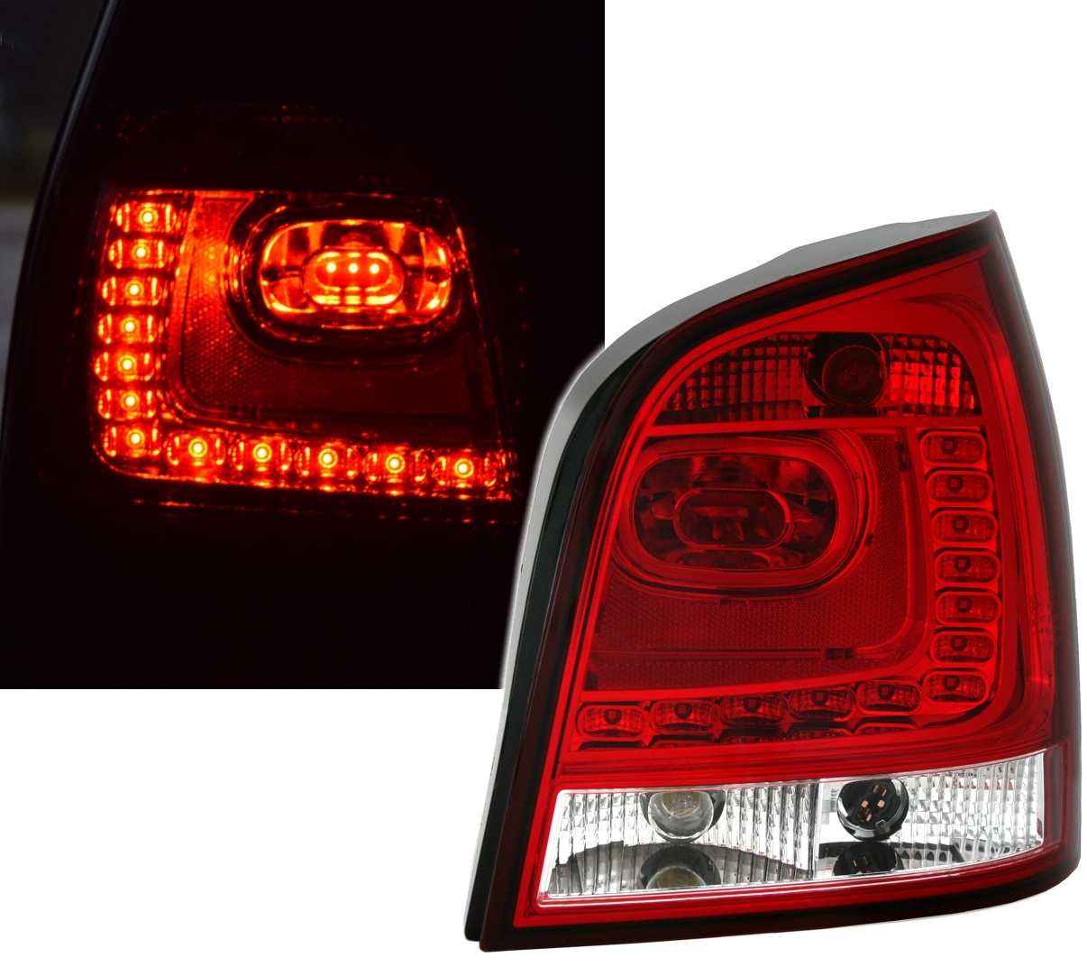 LED Rückleuchten Set für VW Polo 9N3 in Rot-Weiß