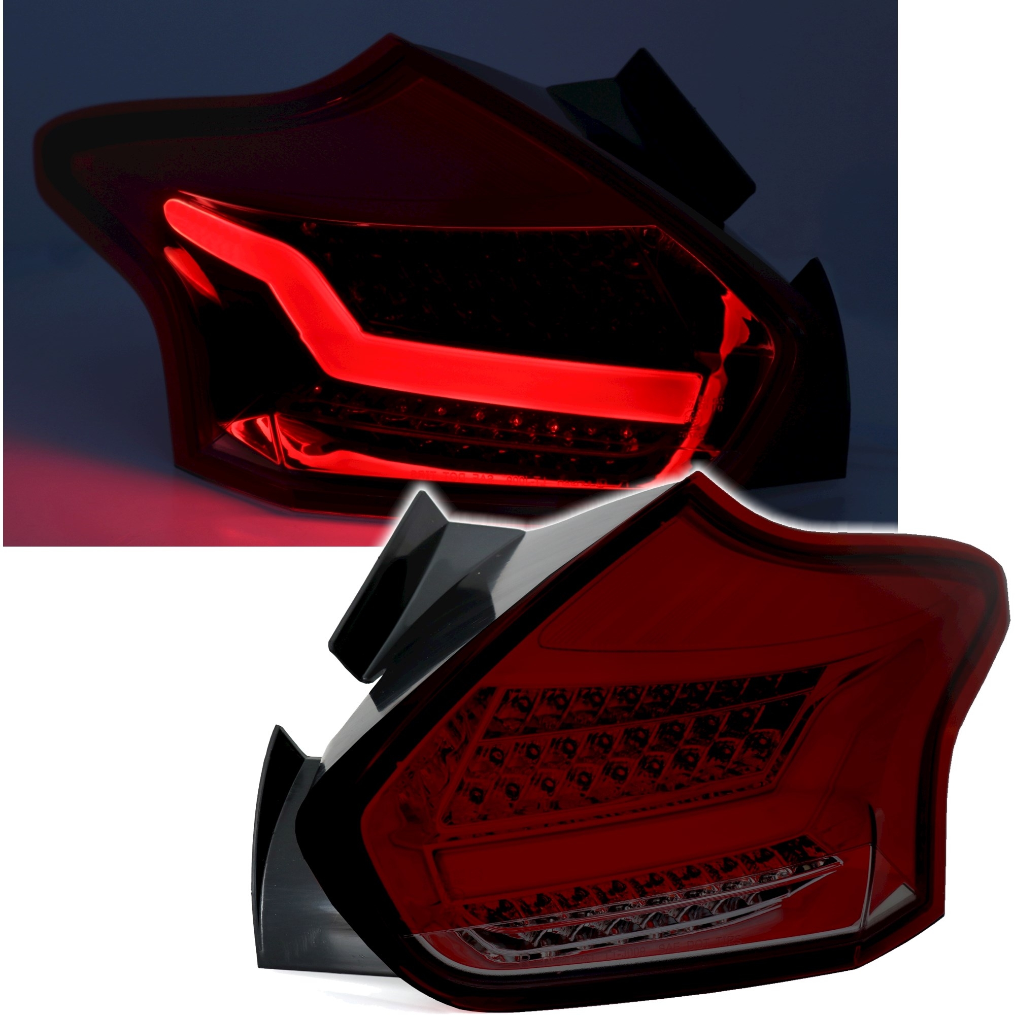 LED Rückleuchten für Ford Focus MK3 in Rot-Smoke