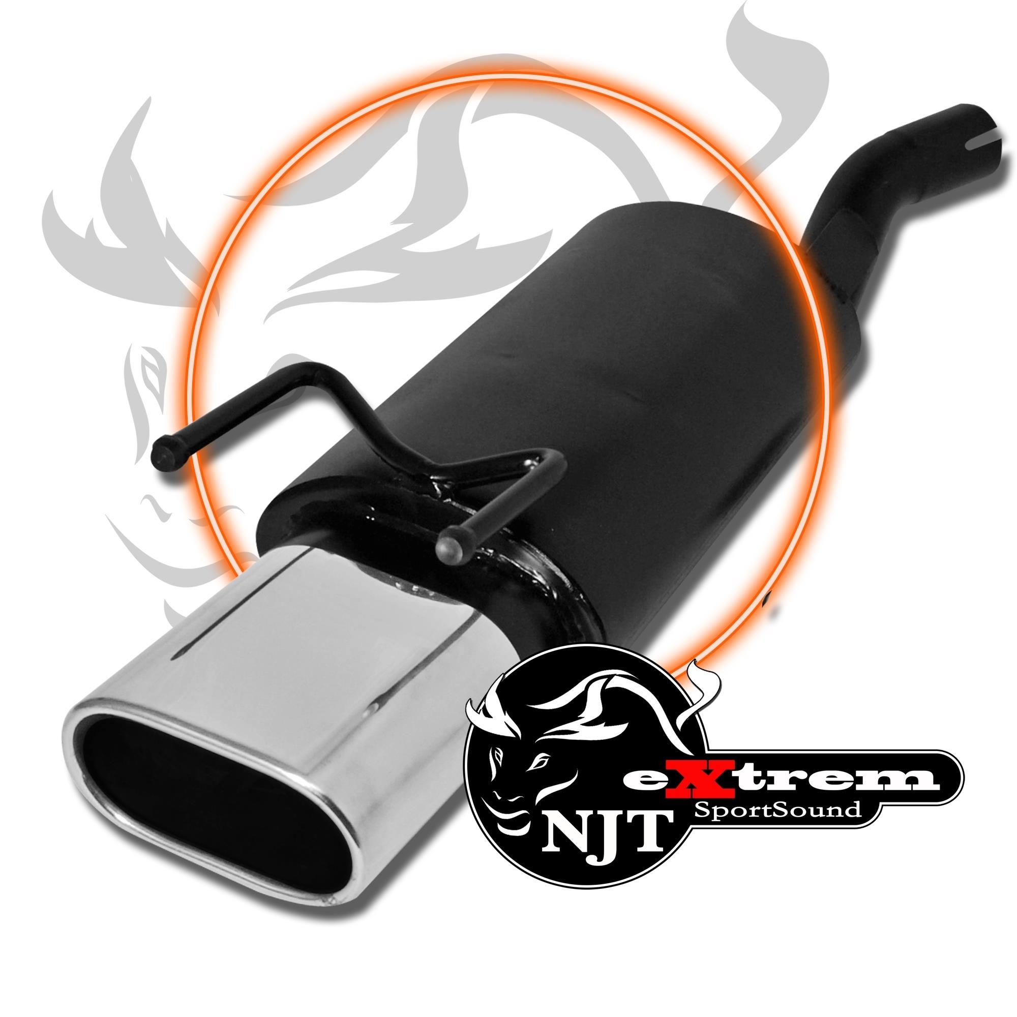 Edelstahl Endschalldämpfer 75x135mm Oval