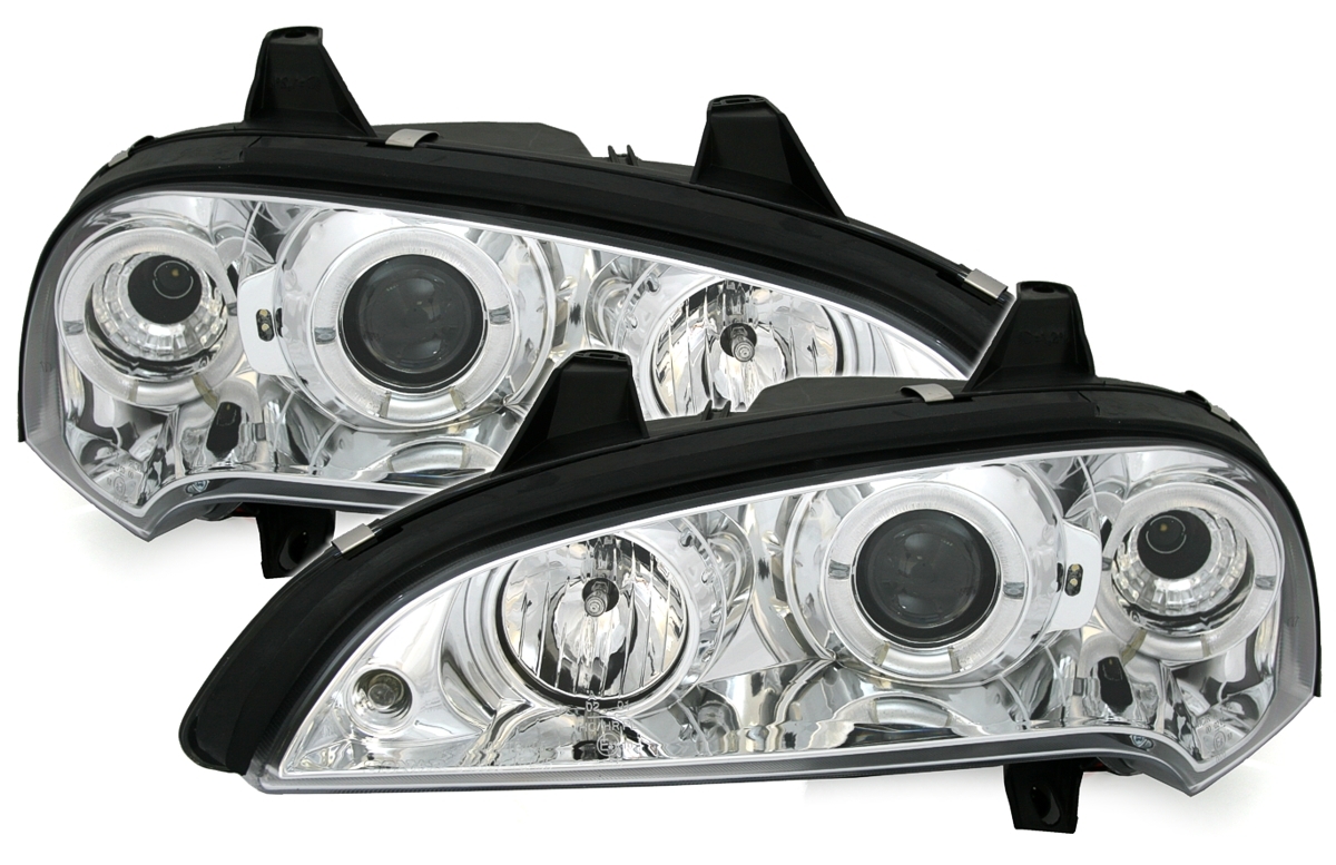 Angel Eyes Scheinwerfer für Opel Tigra in Chrom   