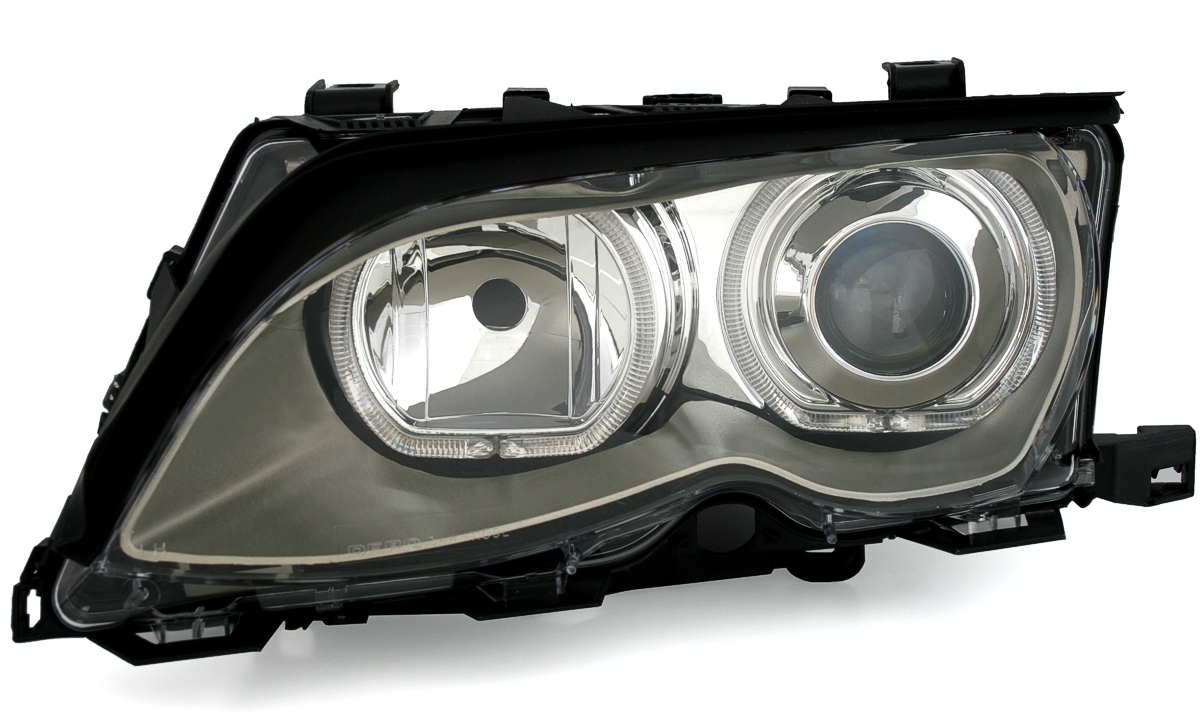 Angel Eyes Scheinwerfer für 3er BMW E46 in Grau