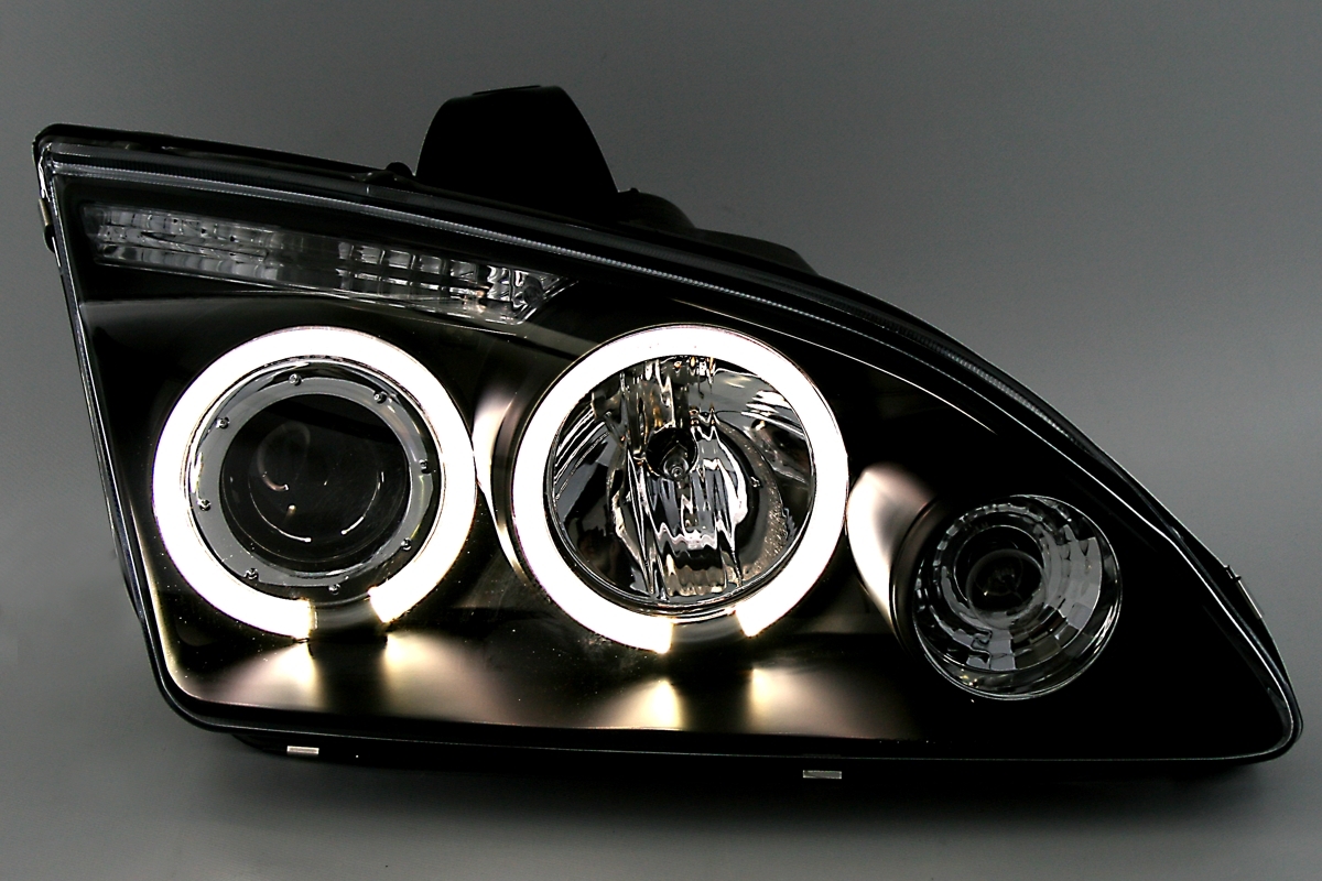 Angel Eyes Scheinwerfer für Ford Focus 2 in Schw.