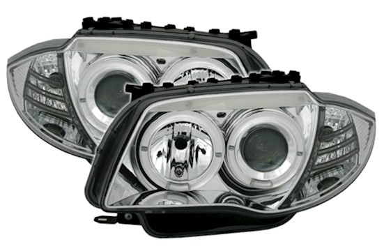 Angel Eyes Scheinwerfer 1er BMW E87 in Chrom      