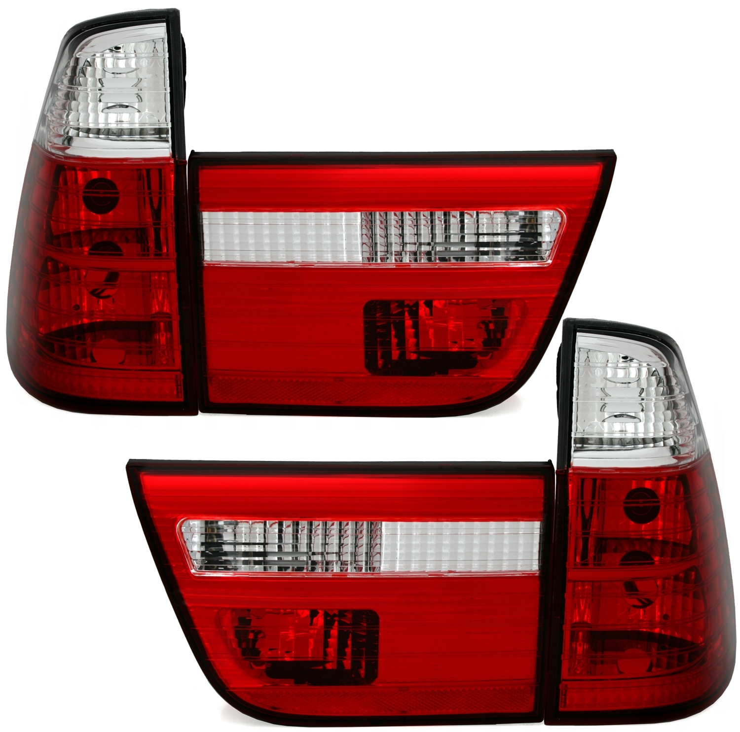 Rückleuchten für BMW X5 E53 in Rot-Weiß           