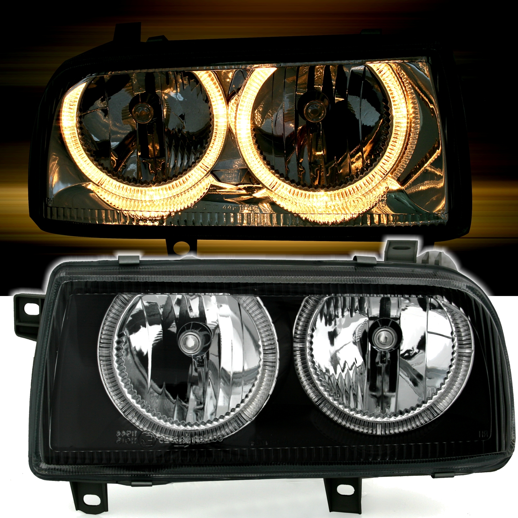 Angel Eyes Scheinwerfer für VW Vento in Schwarz