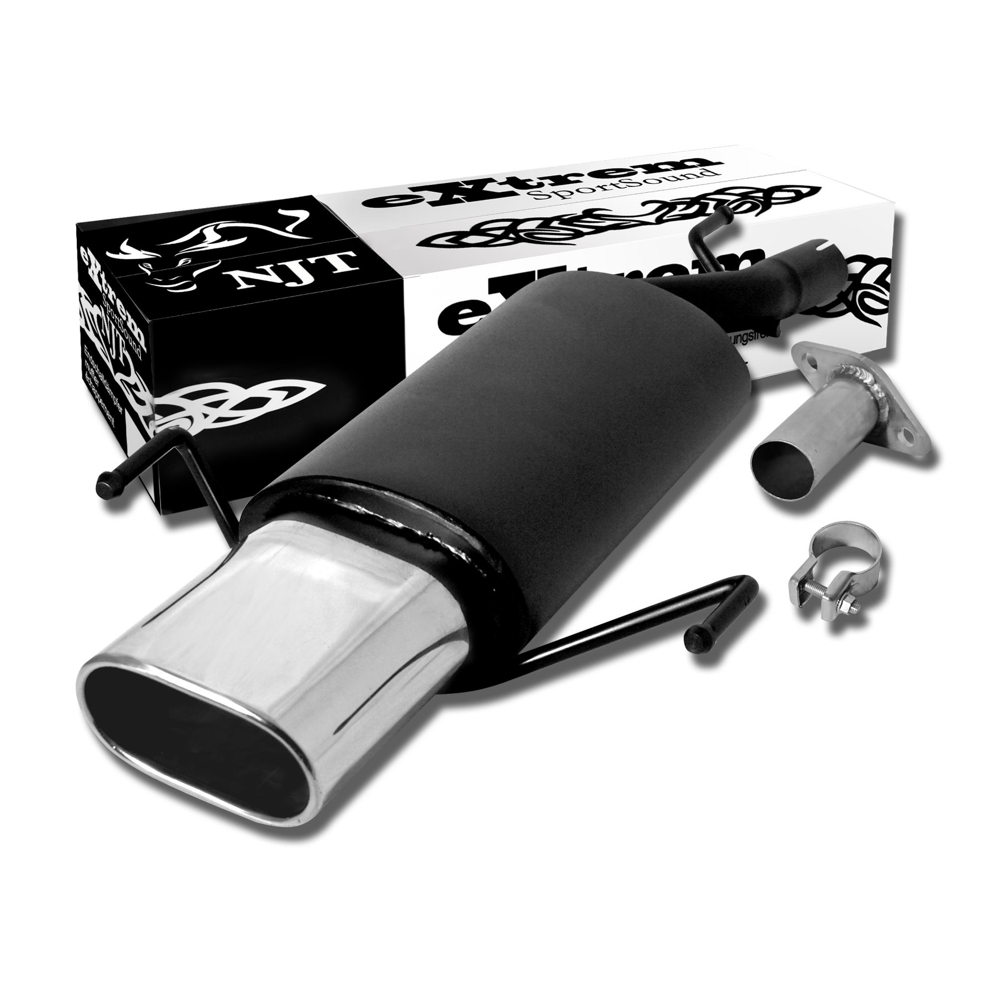 Edelstahl Endschalldämpfer 75x135mm Oval