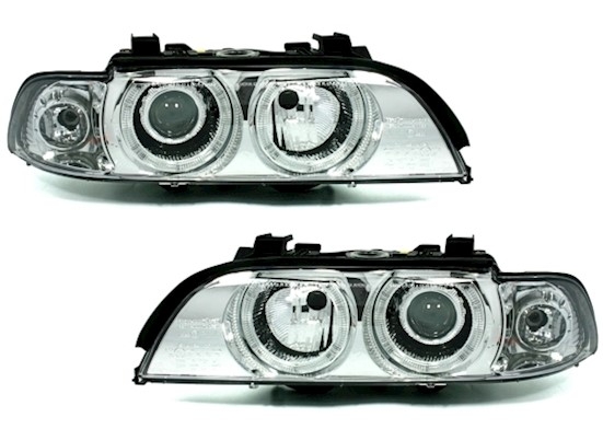 Angel Eyes Scheinwerfer für 5er BMW E39 in Chrom
