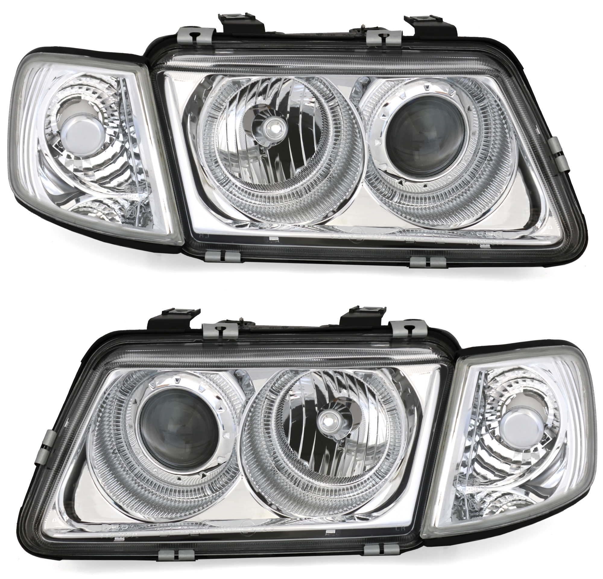 Angel Eyes Scheinwerfer für Audi A3 8L in Chrom