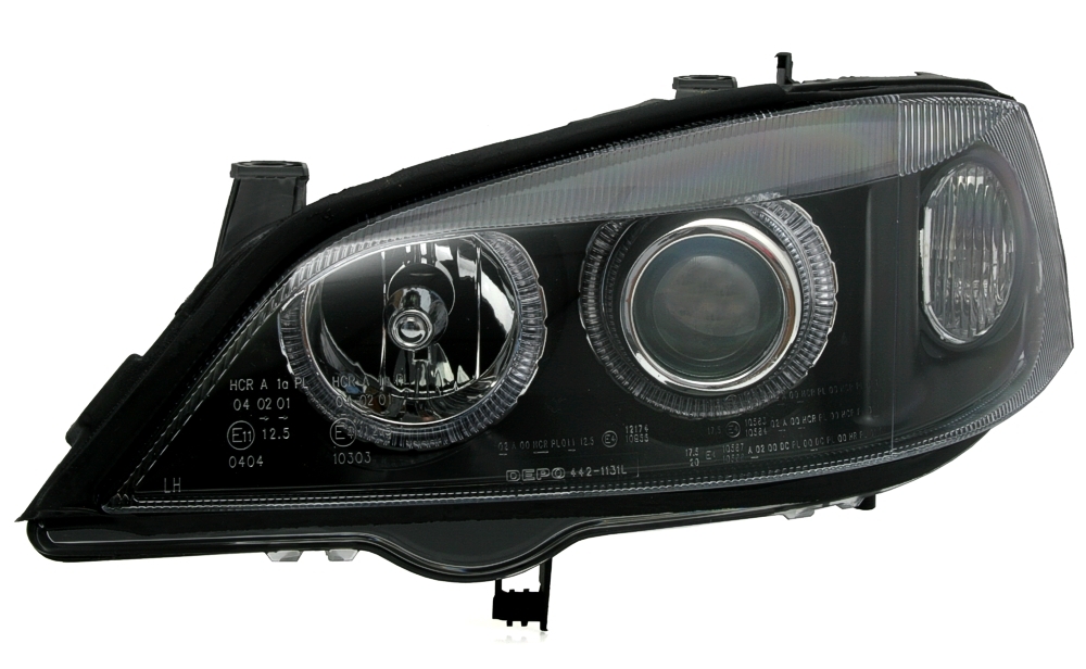 Angel Eyes Scheinwerfer für Opel Astra G in Schw.