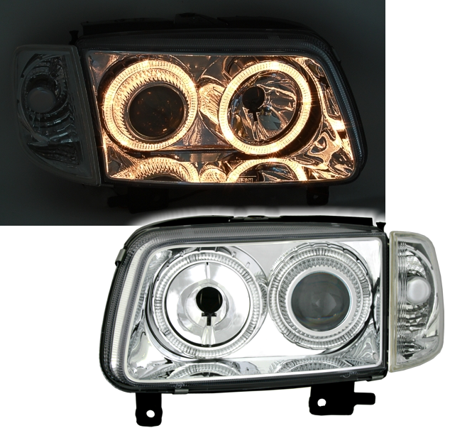 Angel Eyes Scheinwerfer für VW Polo 6N2 in Chrom