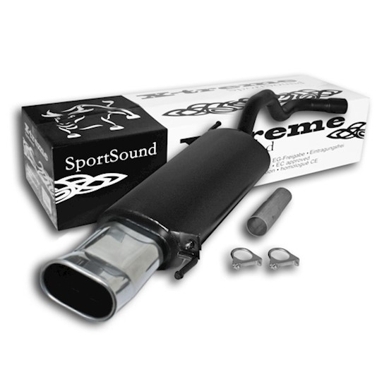 Edelstahl Endschalldämpfer 75x135mm Oval