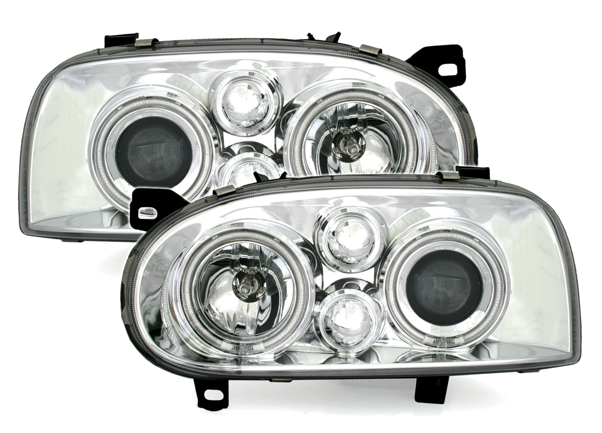 CCFL Angel Eyes Scheinwerfer für VW Golf 3 in Chr