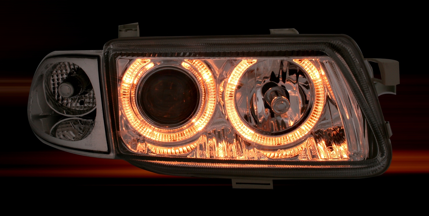 Angel Eyes Scheinwerfer für Opel Astra F in Chrom
