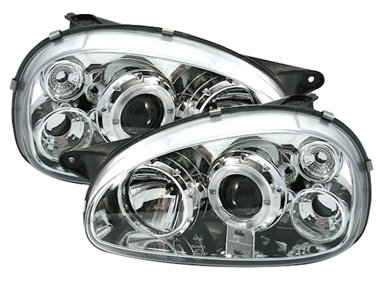Angel Eyes Scheinwerfer für Opel Corsa B in Chrom