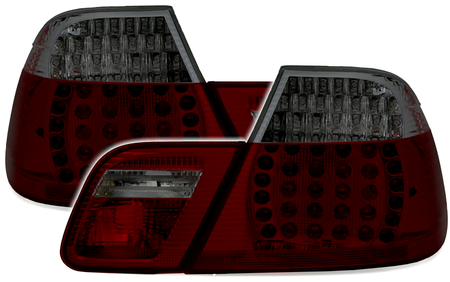 LED Rückleuchten für 3er BMW E46 Coupe in RotSmoke
