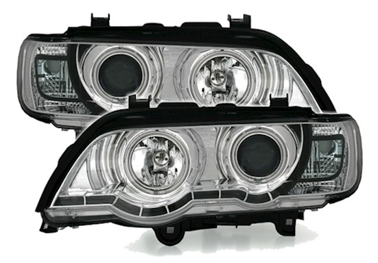 CCFL Angel Eyes Scheinwerfer für BMW X5 in Chrom