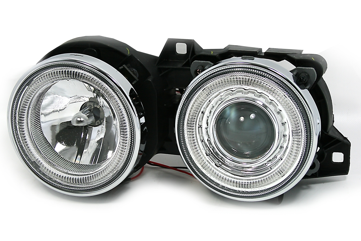 Angel Eyes Scheinwerfer für 3er BMW E30 in Chrom