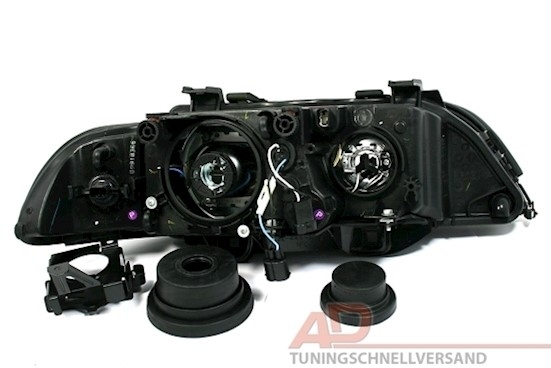 Angel Eyes Scheinwerfer für 5er BMW E39 in Schwarz