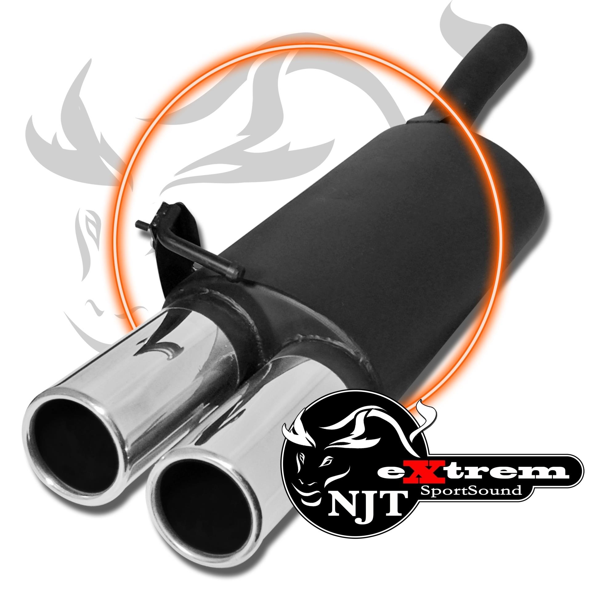 Edelstahl Endschalldämpfer 2x 90mm Rund