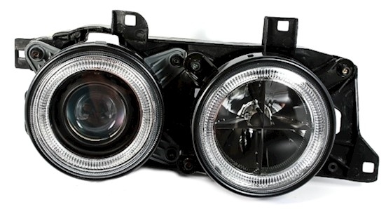 Angel Eyes Scheinwerfer für BMW E34 + E32 in Schw.