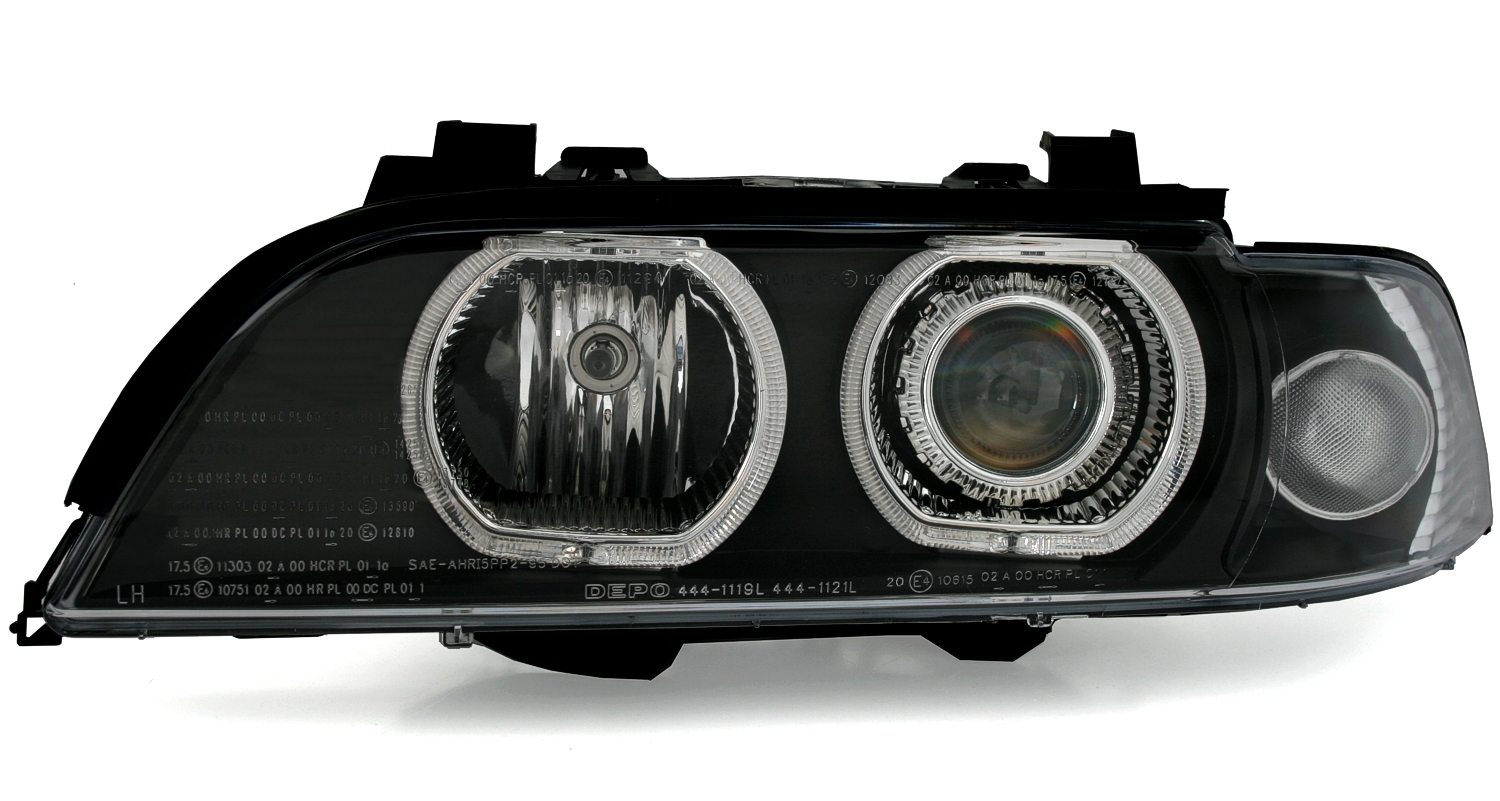 Angel Eyes Scheinwerfer für 5er BMW E39 in Schwarz