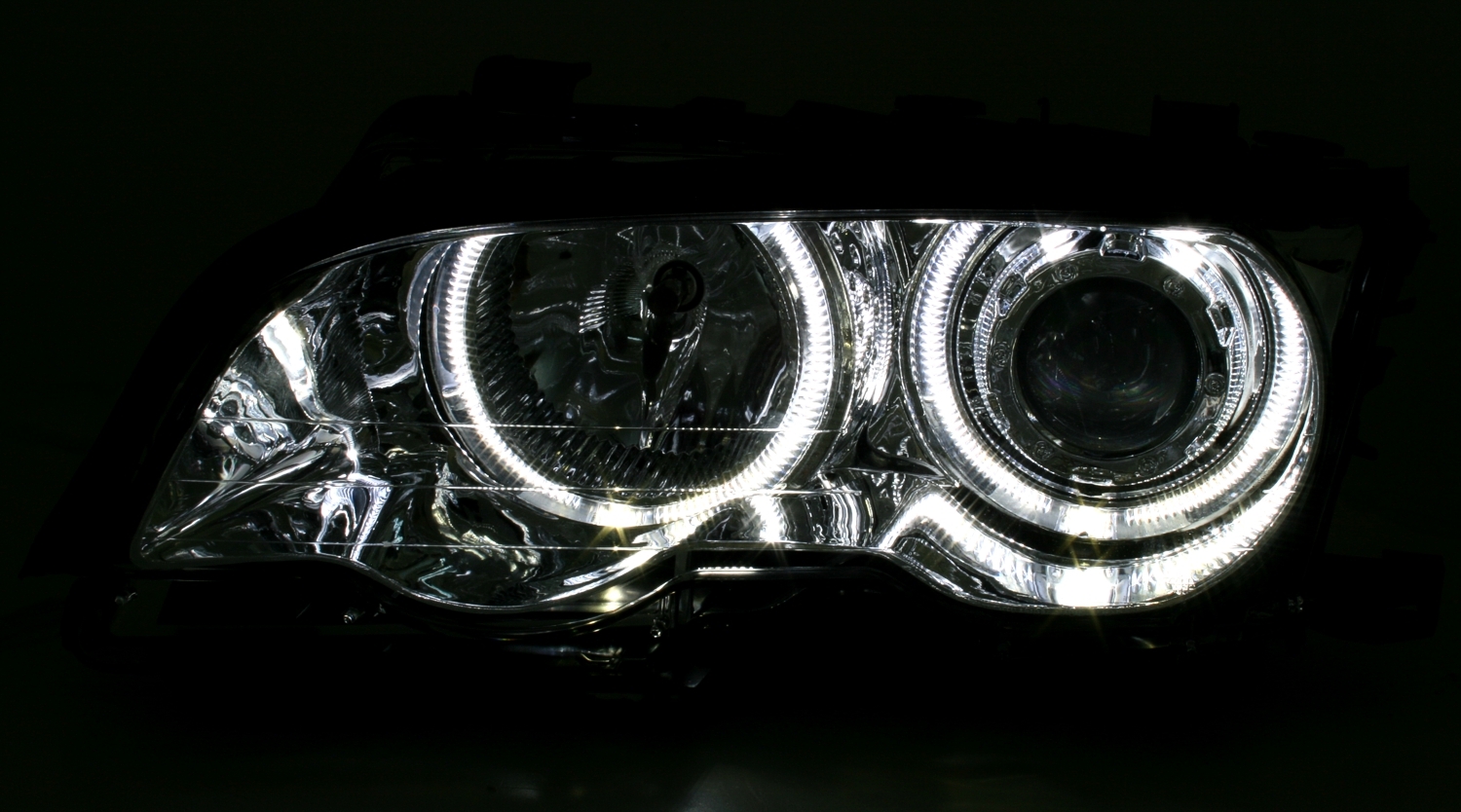 Angel Eyes Scheinwerfer für 3er BMW E46 2trg.