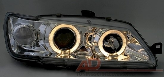 Angel Eyes Scheinwerfer für Peugeot 306 in Chrom