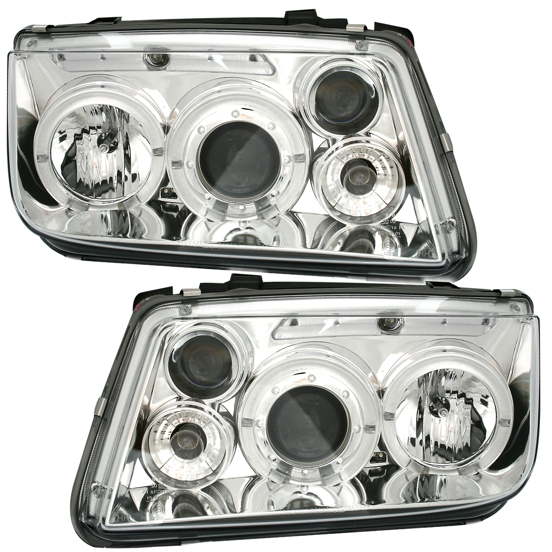 Angel Eyes Scheinwerfer für VW Bora in Chrom