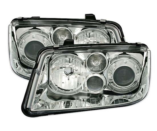 Angel Eyes Scheinwerfer Set für VW Bora in Chrom
