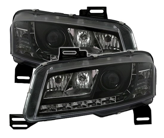 Scheinwerfer mit LED für Fiat Stilo 192 in Schwarz