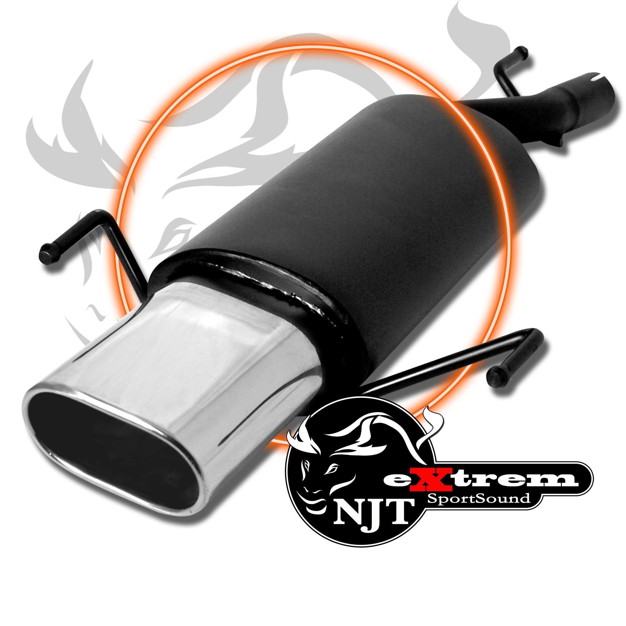 Edelstahl Endschalldämpfer 75x135mm Oval