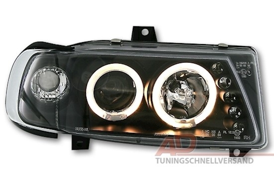 Angel Eyes Scheinwerfer für Seat Ibiza in Schwarz 