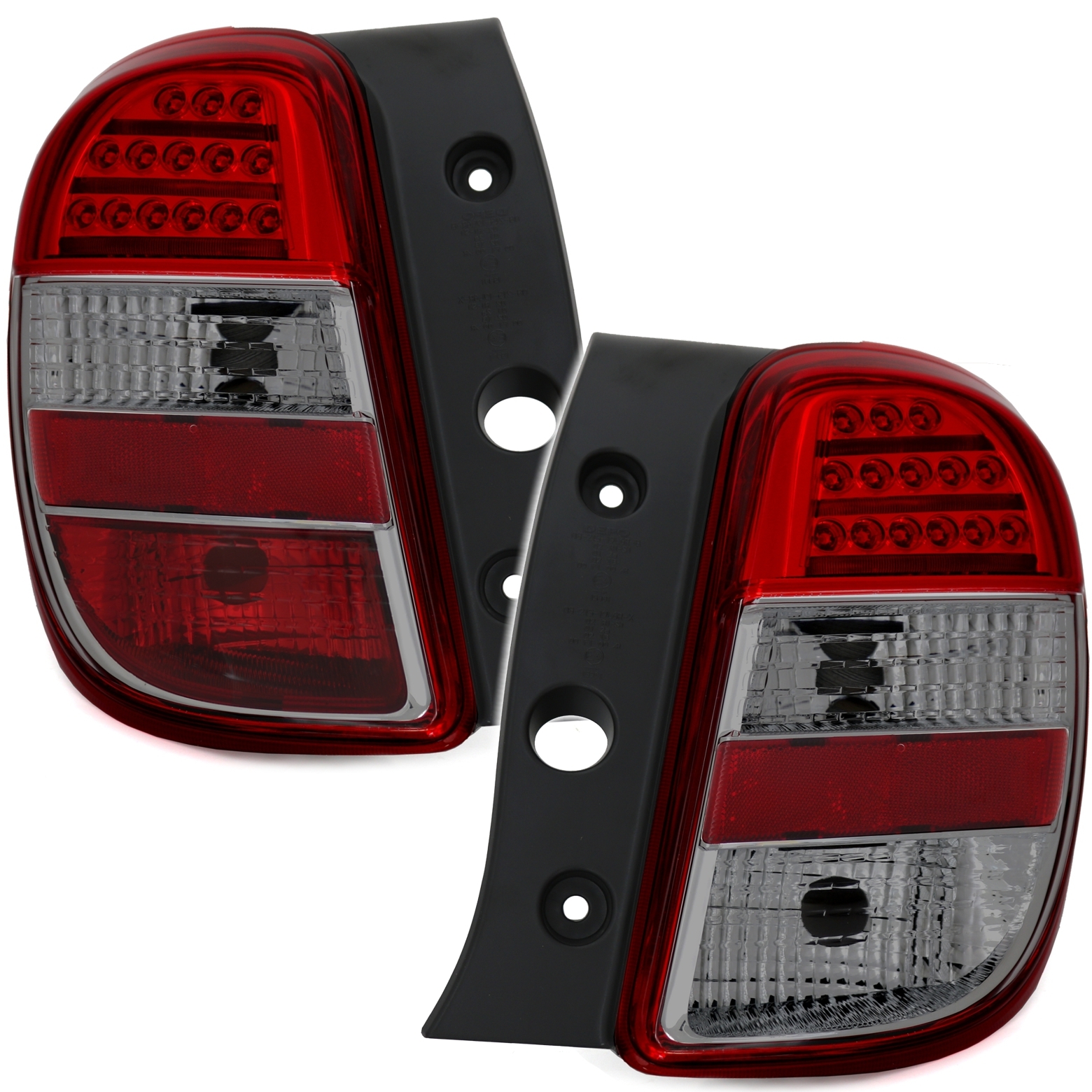 Rückleuchten Set für Nissan Micra 4 in Rot-Smoke