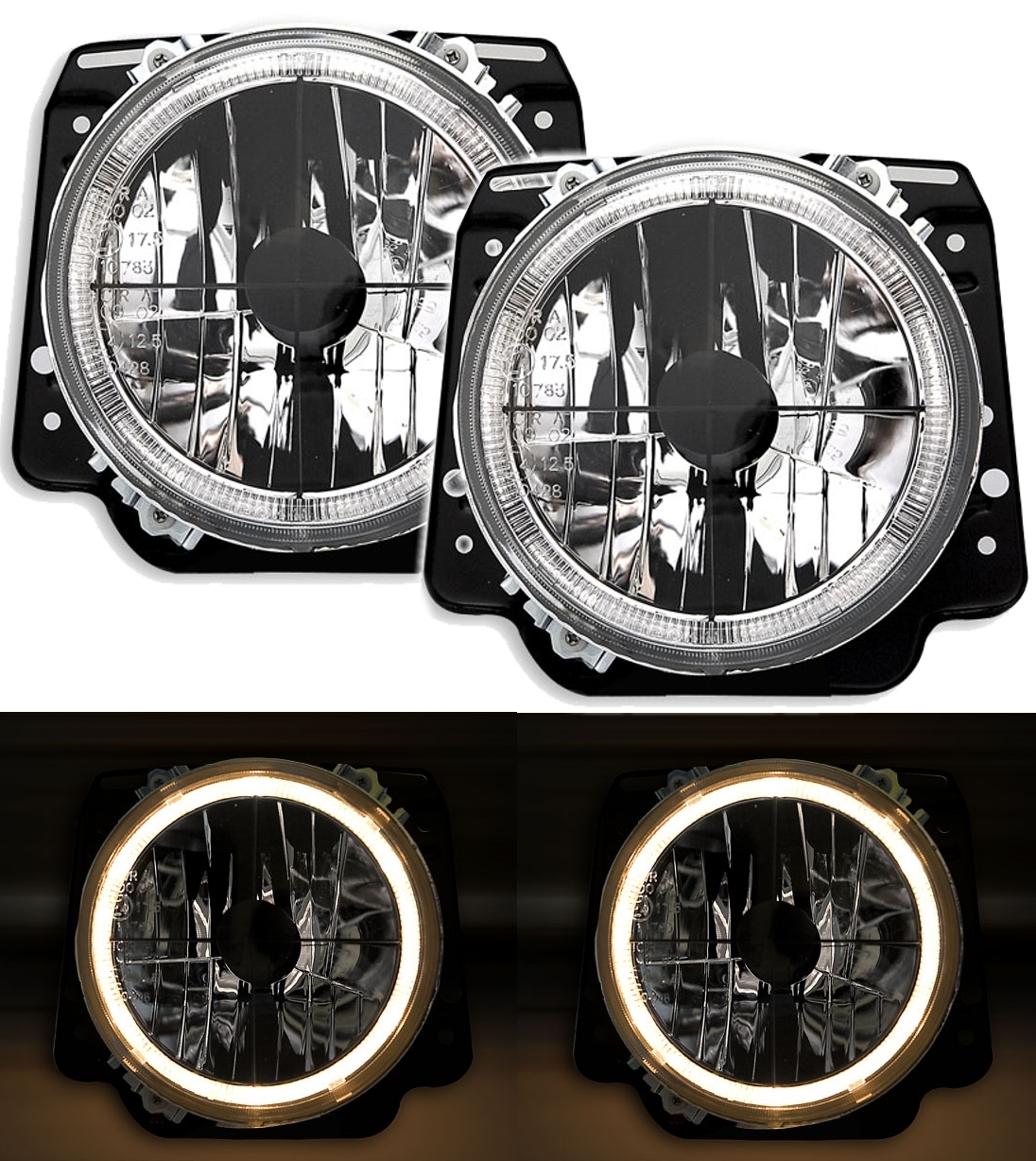 Angel Eyes Scheinwerfer für VW Golf 2 in Chrom